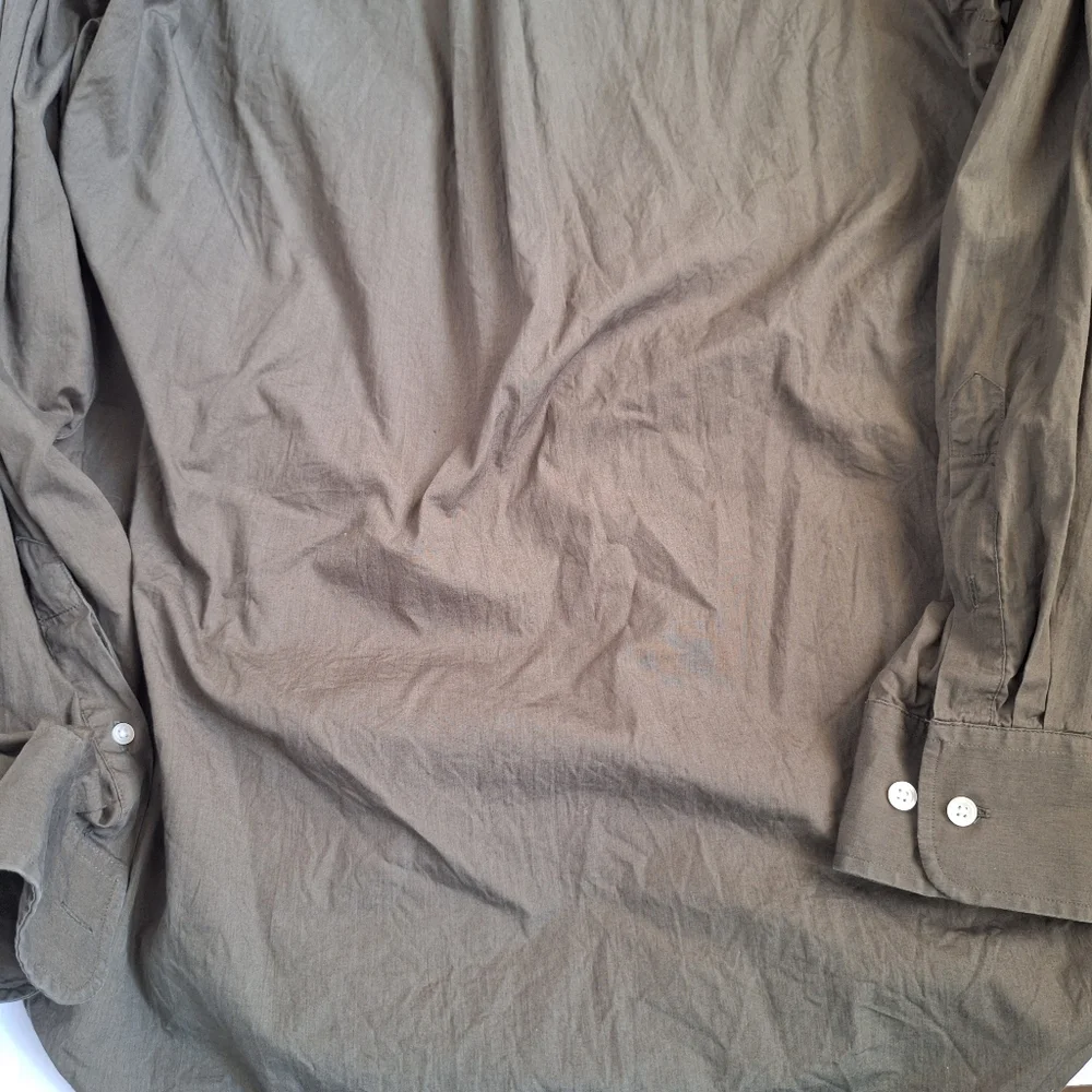 Banana Republic 100% Cotton Dress Shirt Button Down Long Sleeve Olive Mens M